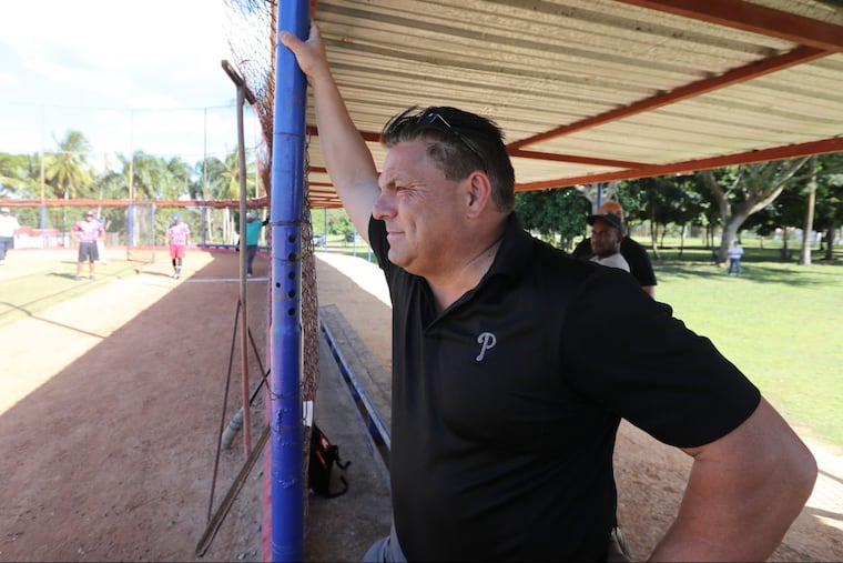 Scouting director Sal Agostinelli in Santo Domingo, Dominican Republic in January.