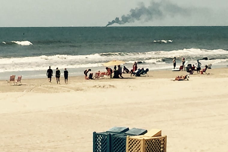 The fire as seen from the beach in Margate. Photo by Steven M. Cohn