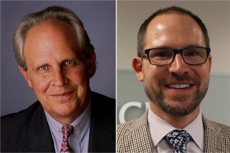 Philadelphia Daily News columnist Russell Byers (left), was slain 18 years ago; Gerard Grandzol (right) was killed Thursday, Sept. 7, 2017.