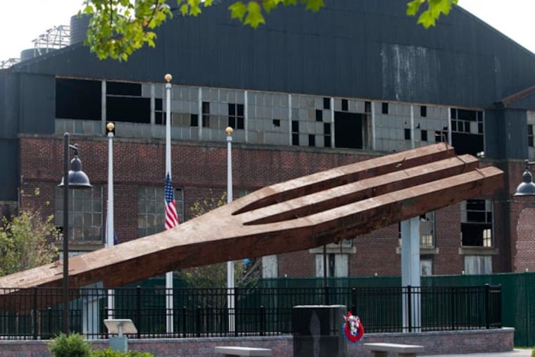 The National Iron & Steel Heritage Museum at the site of the plant has unveiled steel tree number E-0014 from the North tower of the World Trade Center at its Coatesville Remembers 9/11 ceremony. The WTC steel is placed in the steel workers memorial, September 11, 2013. ( DAVID M WARREN / Staff Photographer )