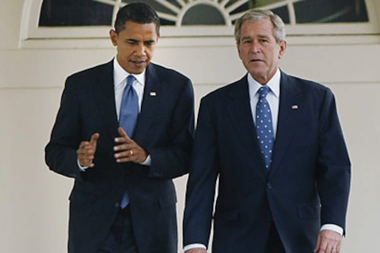 In style, message and even some language, Barack Obama's presidential campaign resembles that of Robert F. Kennedy in 1968. (Gerald Herbert / AP)