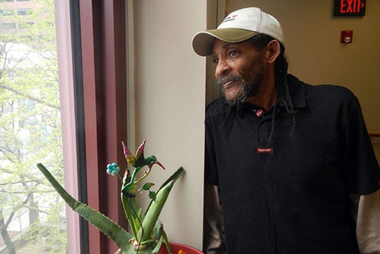 Vincent Price, a 56-year-old former homeless drug addict, spent two years in the Philadelphia Nursing Home, placed there because of issues related to emphasema, and tried the entire time to get out. Price is seen here at his office job at Liberty Resources in center city.