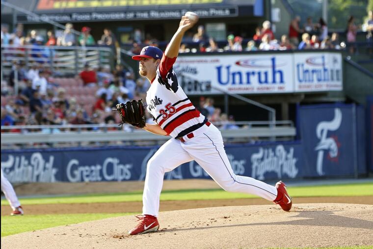 Reading pitcher Cole Irvin in action.