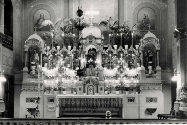 St. Peter Claver Church, at 12th and Lombard Streets, circa 1915.