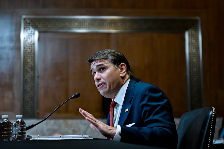 Acting Attorney General Todd Blanche testifies during a Senate Appropriations subcommittee hearing on the Justice Department’s 2027 budget request in Washington on Tuesday, May 19, 2026.