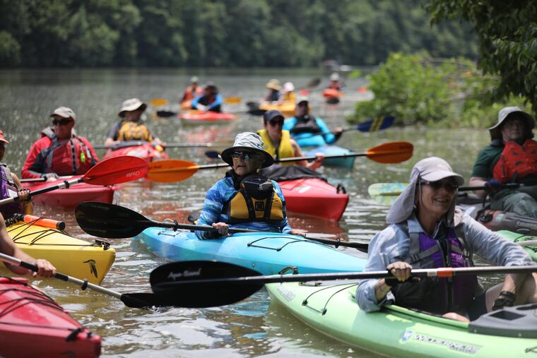 Kayakers take part in the Schuylkill County sojourn in 2019. Organizers of the Guiness World Records attempt on the Toms River are hoping to getting 400 canoes and kayaks on the water.
