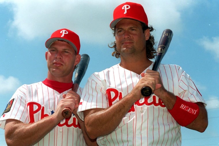 Lenny Dykstra and Darren Daulton at spring training in 1995.
