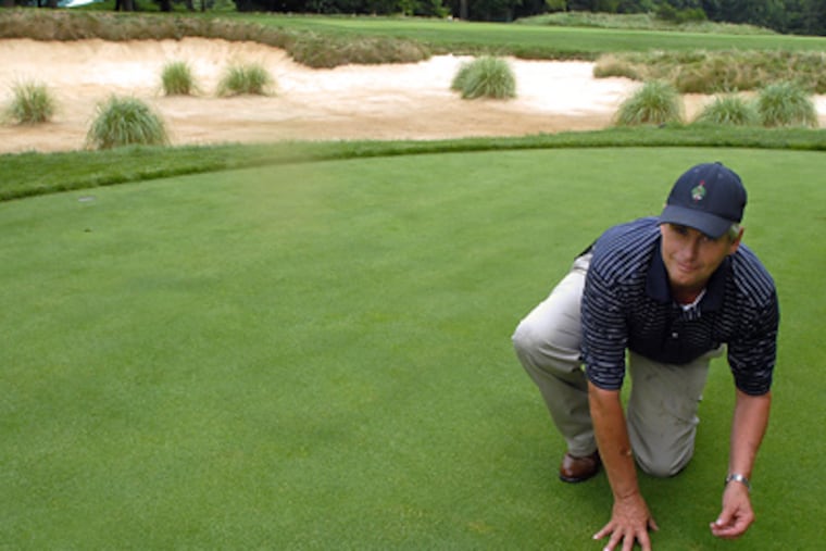 Matt Shaffer, Merion Golf Club superintendent, will play host to about 50 colleagues from other courses at next month’s international Walker Cup Match. “It’s our version of the Amish barn-raising,” he says. (Tom Gralish / Staff Photographer)