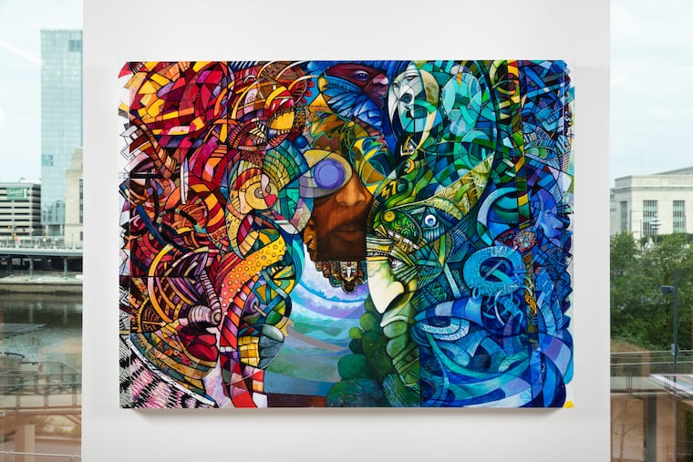 Artwork from the Fitler Club's Artist in Residence Collection 2.0 was displayed throughout its social club space.