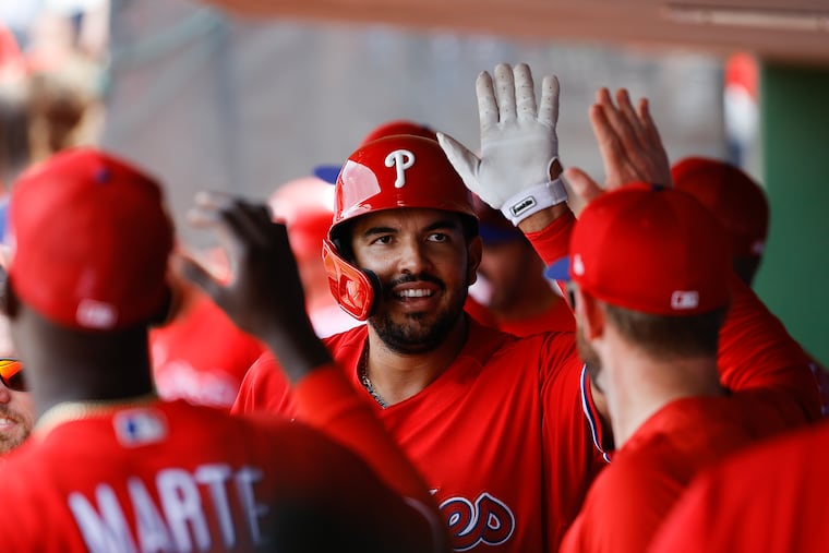 The Phillies' Darick Hall is working to get back in the big leagues after suffering a thumb injury and undergoing rehab.