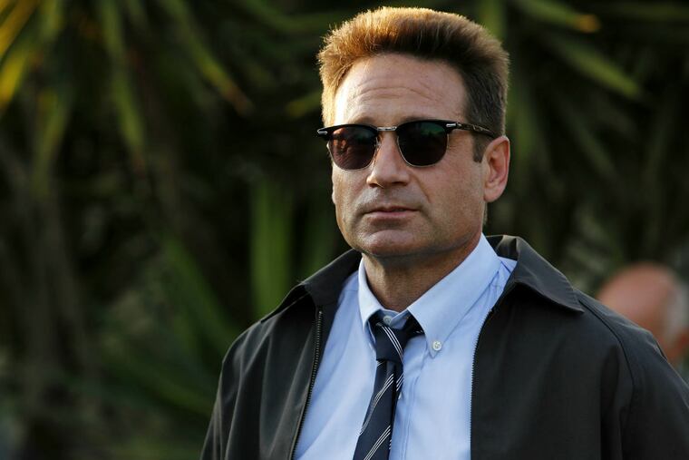 For brush-cut David Duchovny, as a detective in "Aquarius," the truth is out there, in the weird, dark Los Angeles of the 1960s.