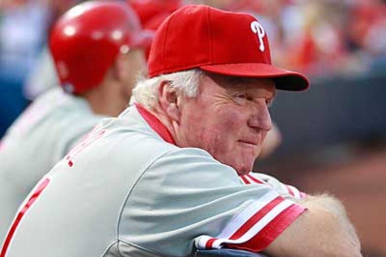 Charlie Manuel became the Phillies' all-time leader in wins as a manager Wednesday night. (John Bazemore/AP)