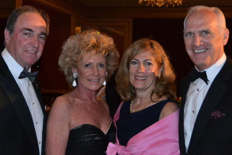 (From left) Fran Dunphy , an honoree, and his wife, Ree; and Joan Hilferty and her husband, Daniel, also an honoree.