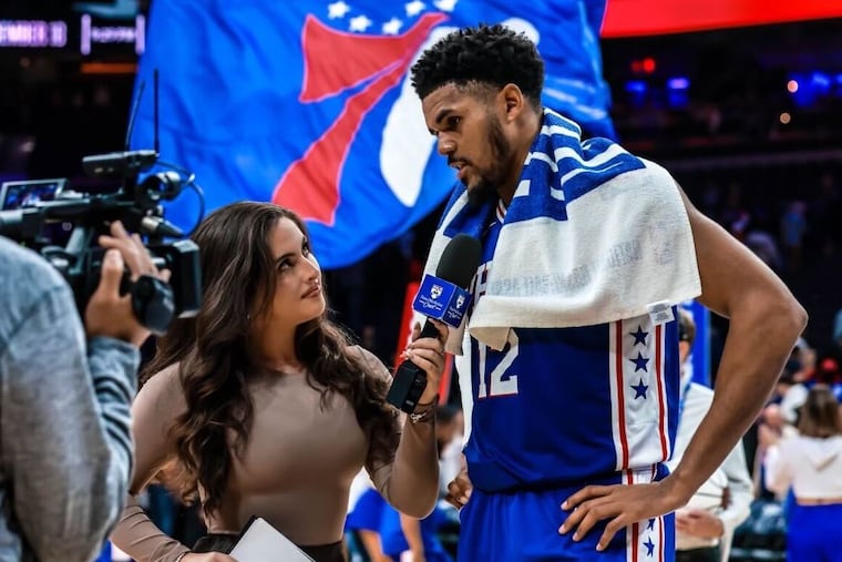 As the Sixers' team reporter, Lauren Rosen (with Tobias Harris) delivers the latest news on the team on and off the court across a variety of media.