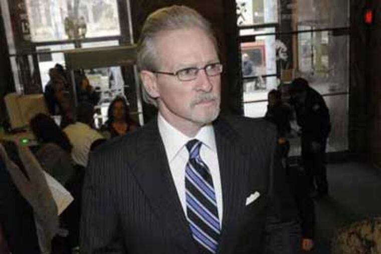 Former Pa. House Democratic Whip Mike Veon at Dauphin County District Court in Harrisburg, Pa., in Feb. Veon was sentenced today to 6 to 14 years in prison. (AP Photo/Jason Minick)