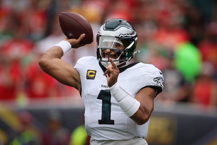 Jalen Hurts and the Eagles will be wearing white at the Linc when they face the Los Angeles Rams Sunday.