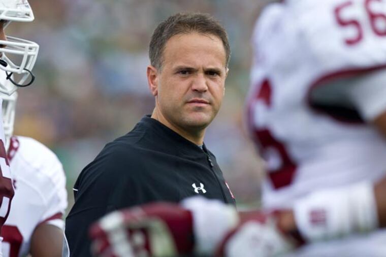 Temple head coach Matt Rhule. (Photo by Barbara Johnston/University of Notre Dame)