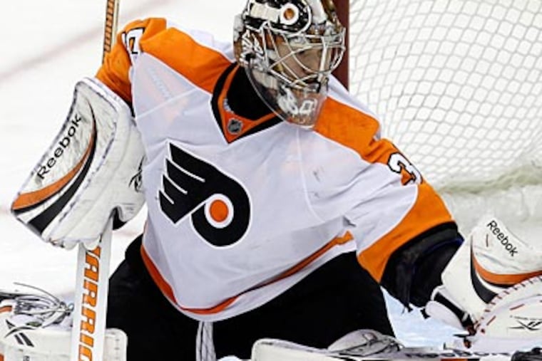Sergei Bobrovsky's performance was vital to the Flyers' win over the Penguins on Thursday night in Pittsburgh. (Gene J. Puskar/AP)