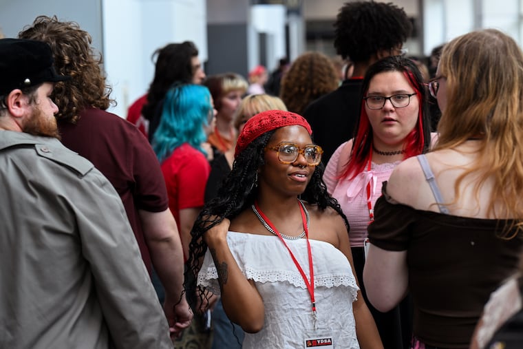 A few of the hundreds of people who attended Saturday’s Democratic Socialists of America convention gather in Chicago.