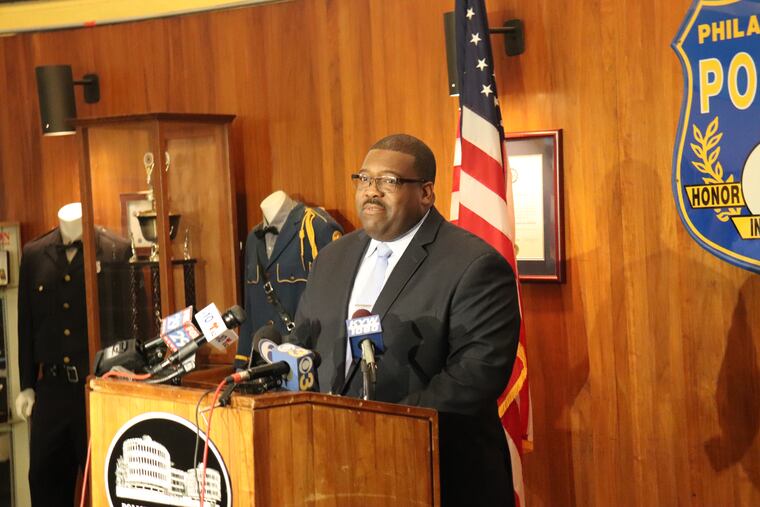 Homicide Unit Lt. Norman Davenport speaks to reporters Friday, Nov. 9, 2018, about a fatal shooting in Point Breeze the previous night.