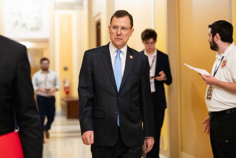 U.S. Rep. Tom Kean Jr. (R., N.J.) makes his way through the halls of the U.S. Capitol on June 30 after delivering a speech to the House of Representatives about his 116-day absence.