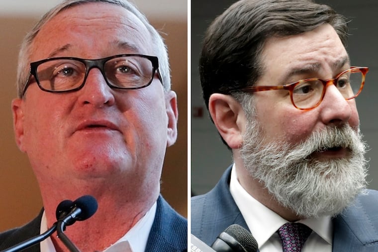 Philadelphia Mayor Jim Kenney, left, and Pittsburgh Mayor Bill Peduto.