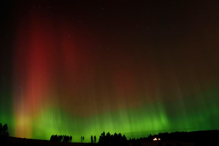 An aurora borealis as seen in October in Idaho.