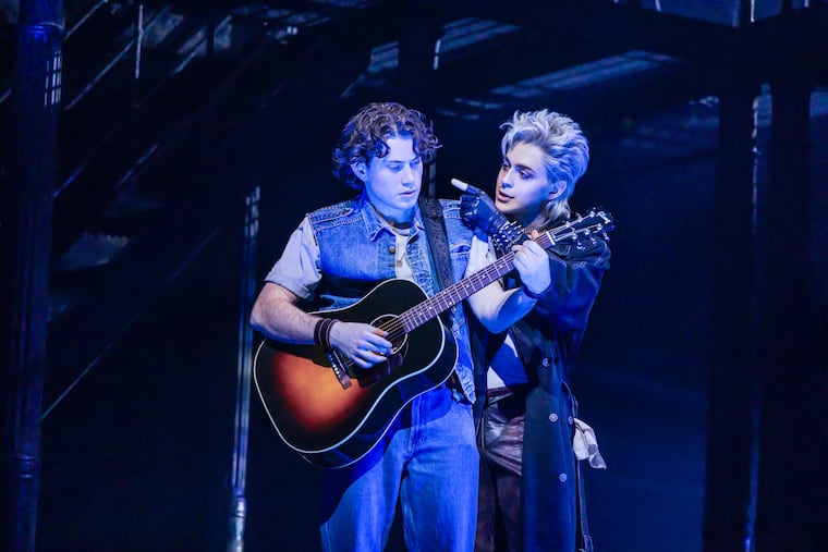 L.J. Benet, left, and Ali Louis Bourzgui appear during a performance of "The Lost Boys" in New York on March 26, 2026.