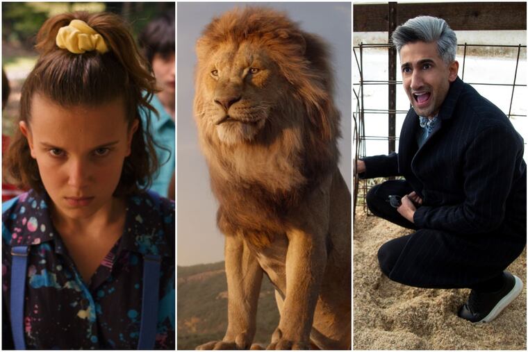 Millie Bobby Brown from Netflix 'Stranger Things,' Mufasa from 'The Lion King,' and Tan France from Netflix's 'Queer Eye'