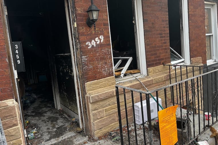 A North Philadelphia home that was the site of an early-morning house fire that claimed the lives of three people, including two young children on Nov. 18, 2025.