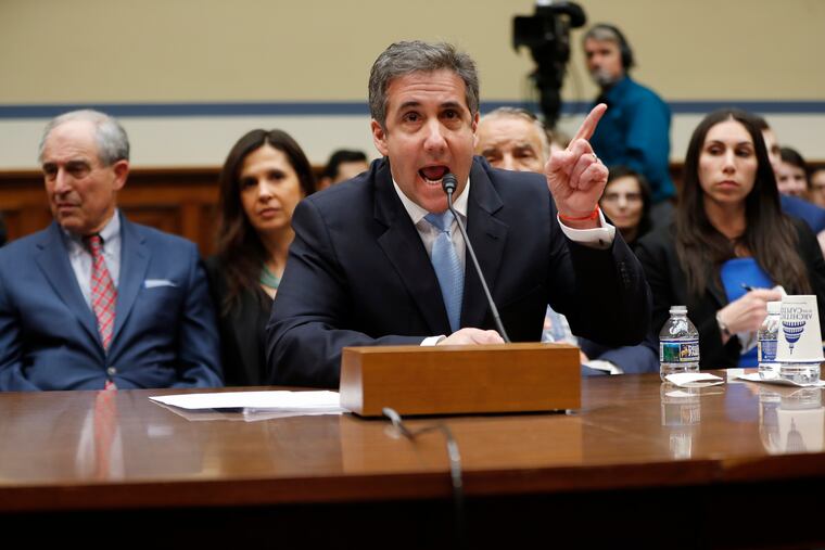 Michael Cohen, President Donald Trump's former personal lawyer, testifies before the House Oversight and Reform Committee on Capitol Hill in Washington on Feb. 27, 2019.