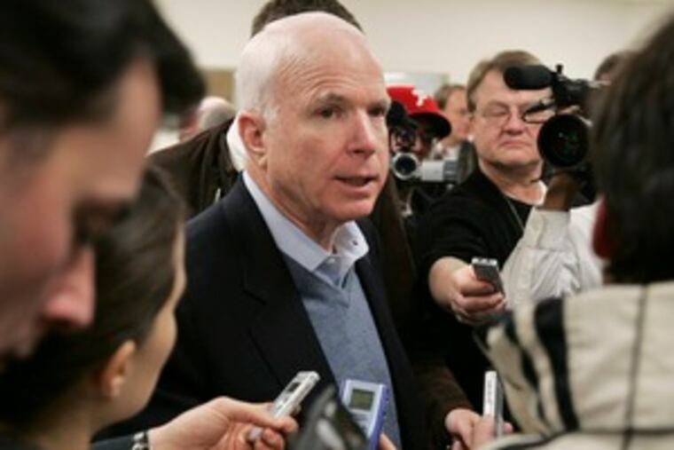 "McCain is creeping back into it," said a N.H. pollster. The senator spoke there yesterday.