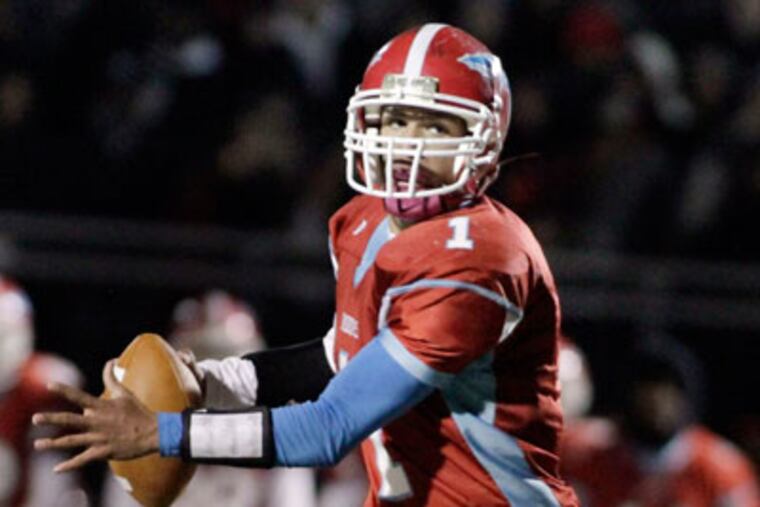 Pennsauken's Manny Cortez is honored for his performance in the South Jersey Group 4 title game. (Elizabeth Robertson/Staff Photographer)