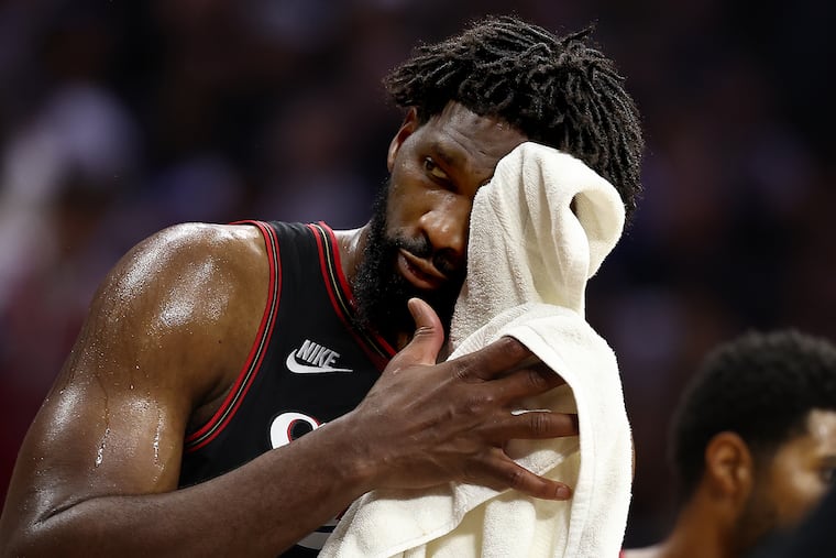 Sixers center Joel Embiid gutted out 34 minutes in his return from an emergency appendectomy.