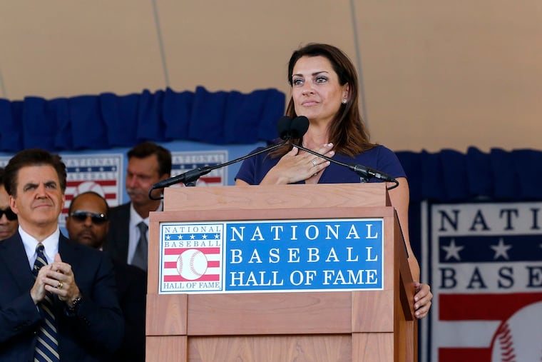 Brandy Halladay, here at last year's Hall of Fame ceremony, issued a statement after the latest NTSB report.