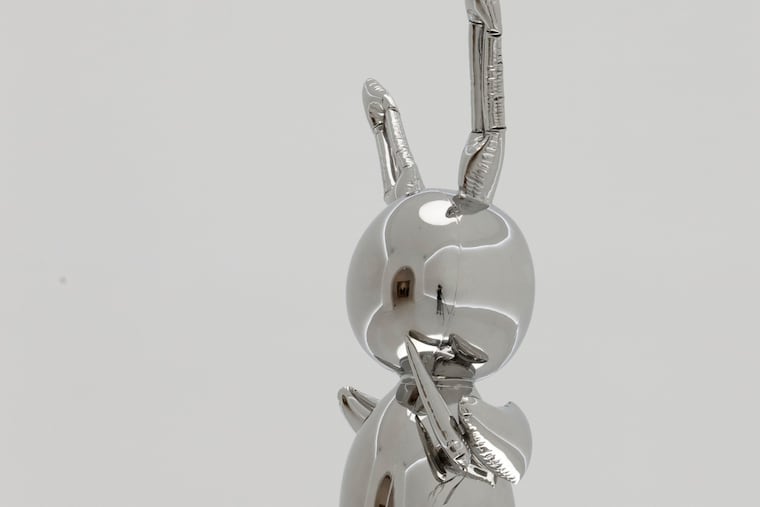 This undated photo provided by Christie’s Images Ltd. auction house shows Jeff Koons' "Rabbit." The sculpture was sold at auction by Christie's on Wednesday, May 15, 2019, in New York for over $91 million. (Christie’s Images Ltd. via AP)