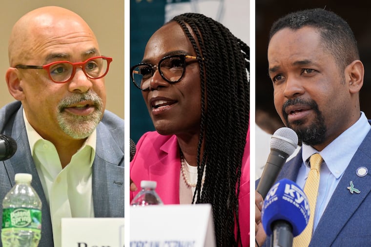Left to right: State Rep. Chris Rabb, State Sen. Sharif Street, and physician Ala Stanford. All are running for the Democratic nomination to represent Pennsylvania's 3rd Congressional District.