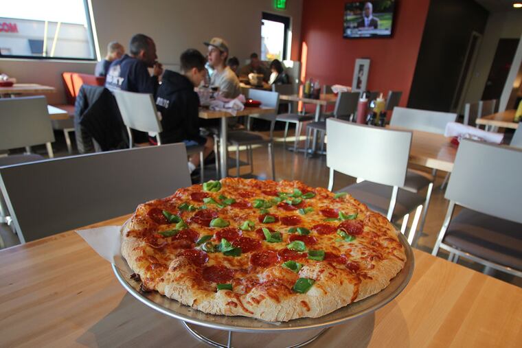 Pepperoni and green pepper pizza at Rockhill, 1800 Route 70 East, Cherry Hill.