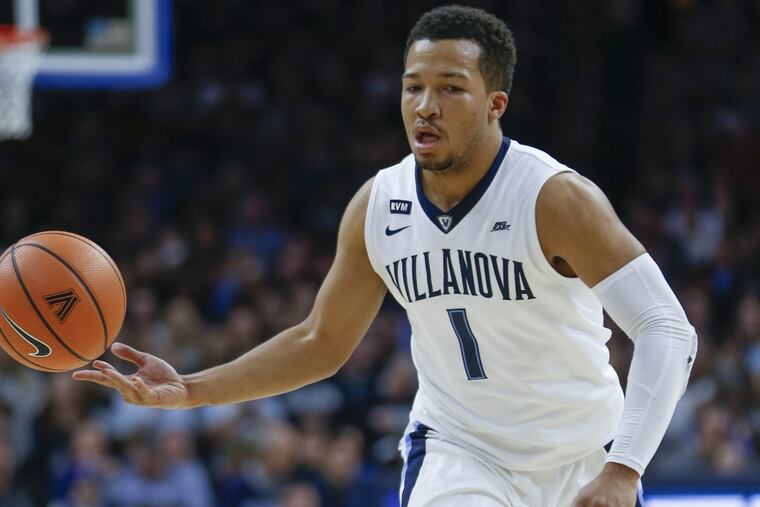Villanova guard Jalen Brunson (1) in action during an NCAA college basketball game against Marquette, Saturday, Jan. 6, 2018, in Philadelphia.