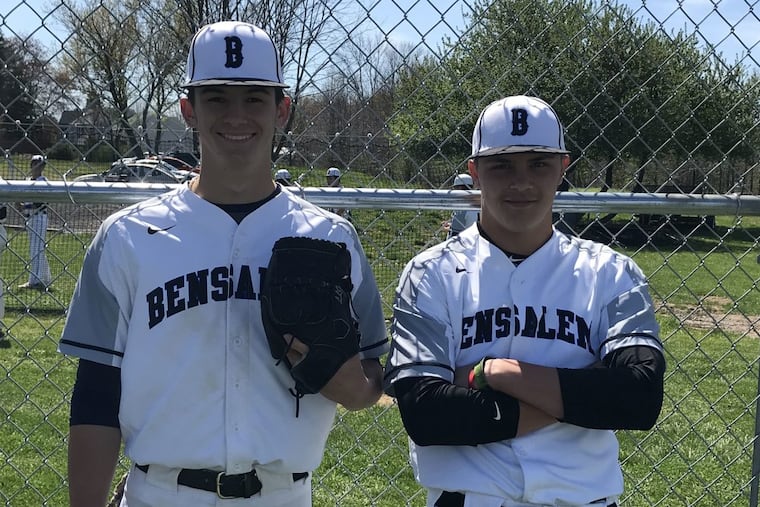 Bensalem pitchers Nick Dean, left, and Steve Aldrich.