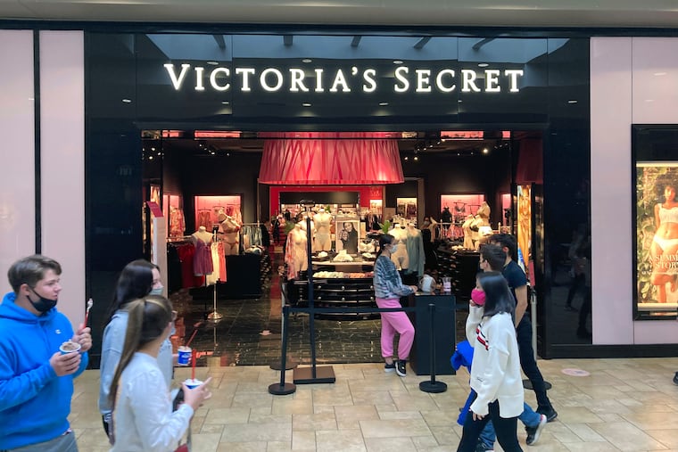 Shoppers pass a Victoria's Secret store at a shopping mall in Scranton in 2021.