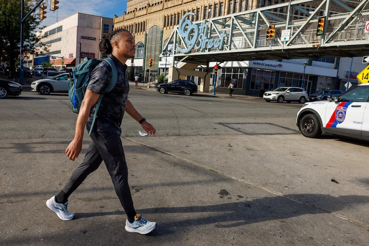 State Rep. Malcolm Kenyatta (D., Phila.) walks past SEPTA's 69th Street Transportation Center in Upper Darby.