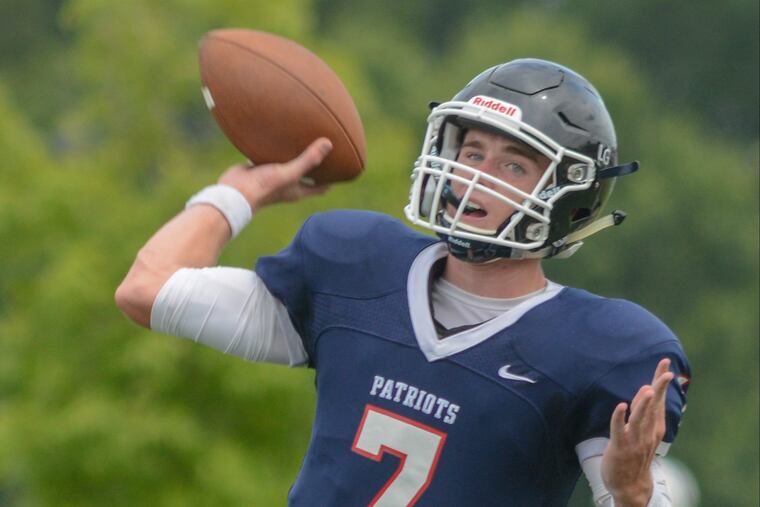 Central Bucks East quarterback Evan O'Donnell threw the game winning touchdown pass against Central Bucks West on Saturday.