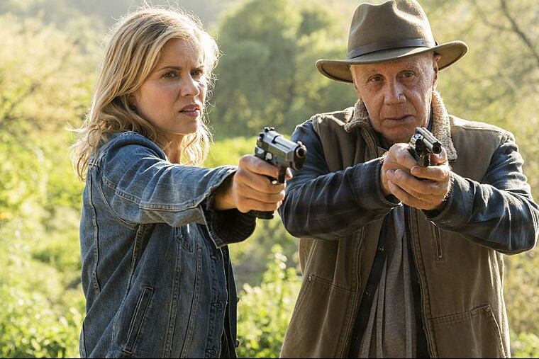 Kim Dickens as Madison Clark, Dayton Callie as Jeremiah Otto on AMC’s Fear the Walking Dead.
