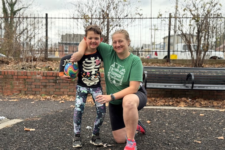 Jeannette Brugger (right) and her son, Thomas, at Friends of Vernon Park.