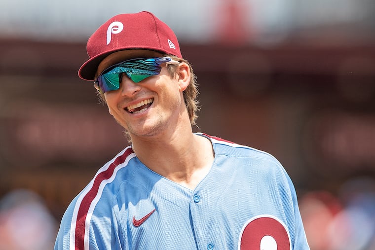 Luke Williams smiles a day after winning Wednesday's game with a walk-off two-run homer.