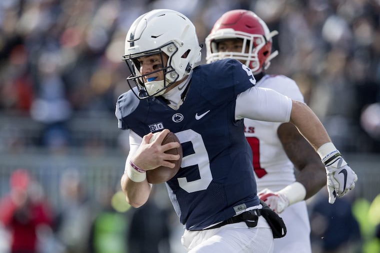 Penn State quarterback Trace McSorley runs for a touchdown against Rutgers on Saturday, Nov. 11, 2017.