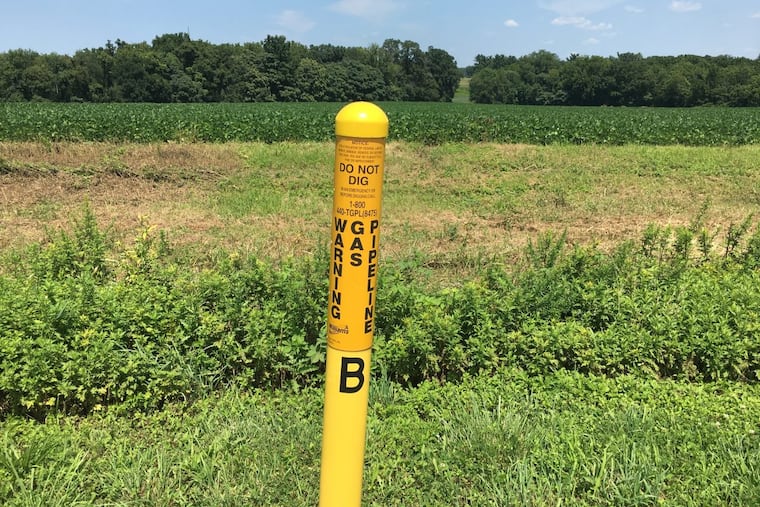 A natural gas pipeline in Montgomery County.