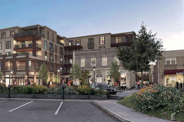 A rendering of 110 Park, the five-story, 30-unit, $30 million condominium complex the Swarthmore Borough Council approved Monday.