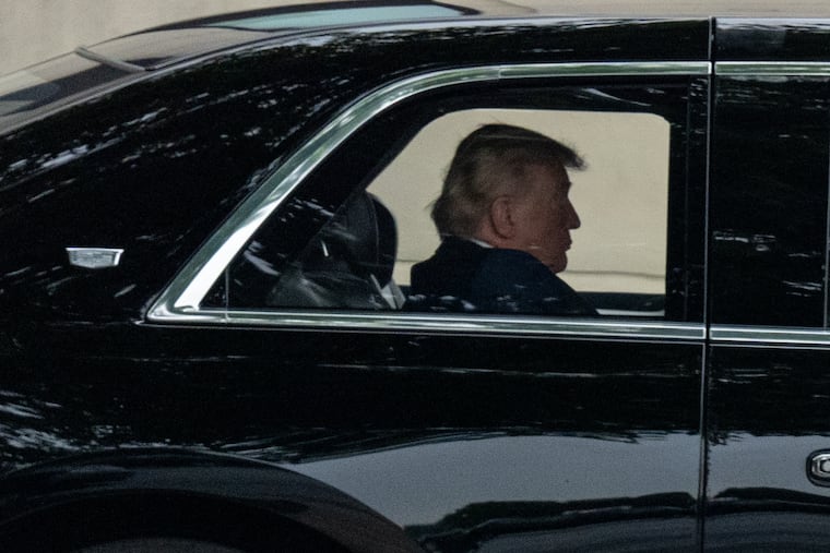 President Donald Trump departs Walter Reed National Military Medical Center in Maryland on May 26.